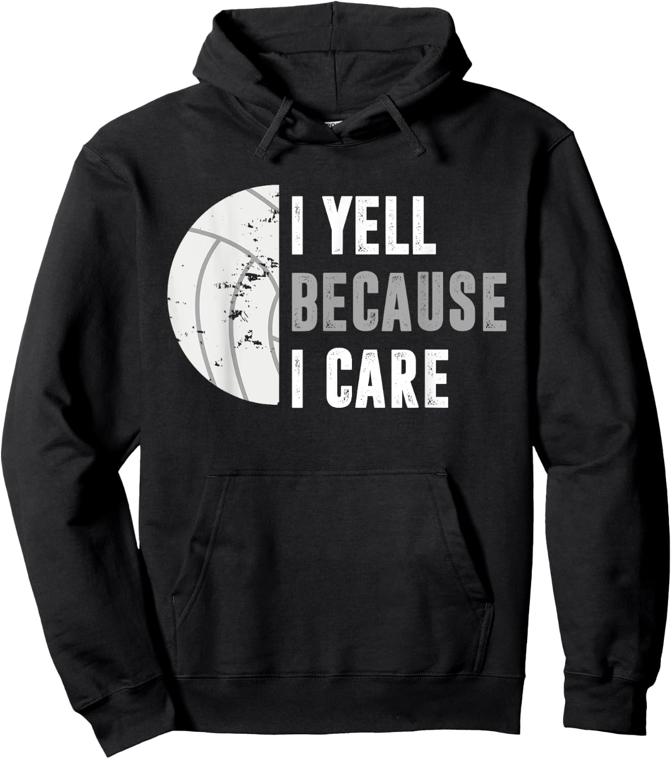 Funny Volleyball I Yell Because I Care Volleyball Dads Hoodie - Hoodie | Black