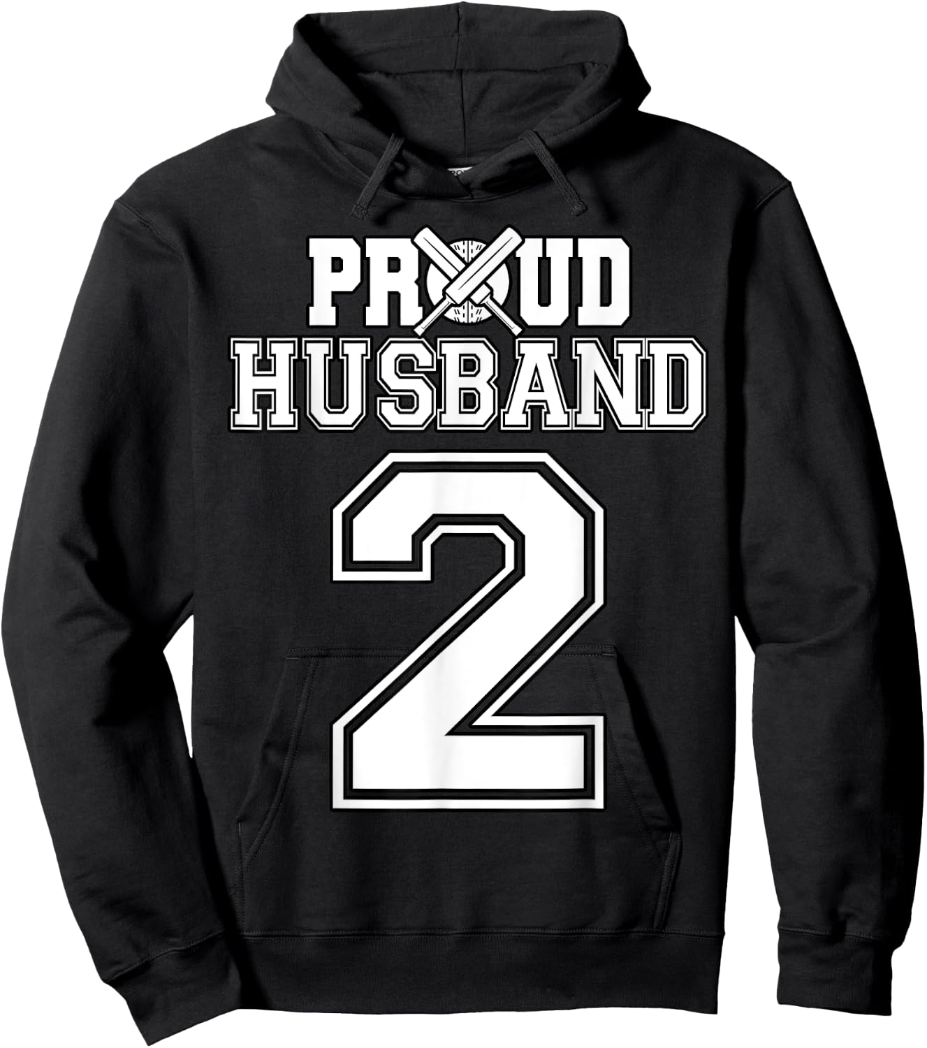 Proud Cricket Husband Number 2 Hoodie - Hoodie | Black