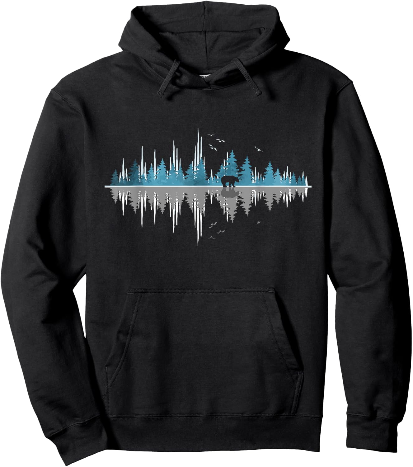 Trees Reflection Wildlife Nature Animal Bear Outdoor Forest Hoodie - Hoodie | Black