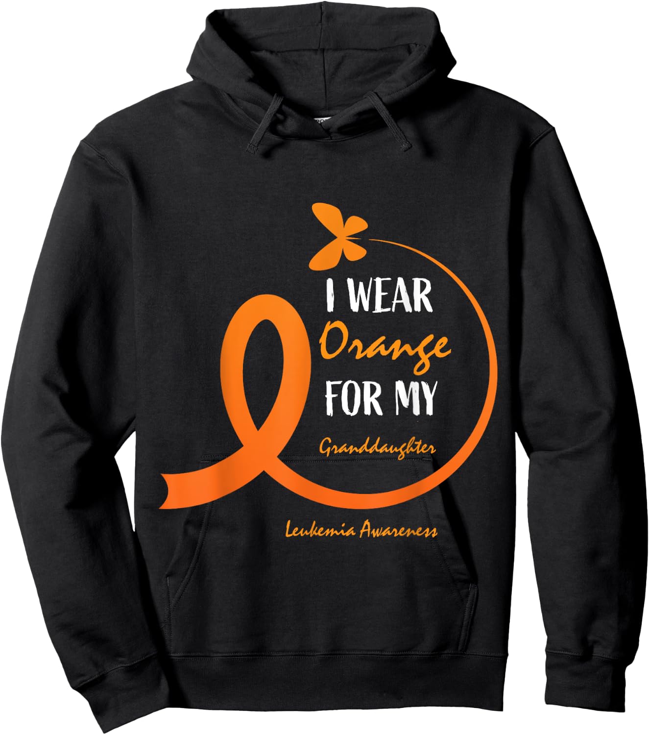 I Wear Orange For My Granddaughter Leukemia Awareness Women Hoodie - Hoodie | Black