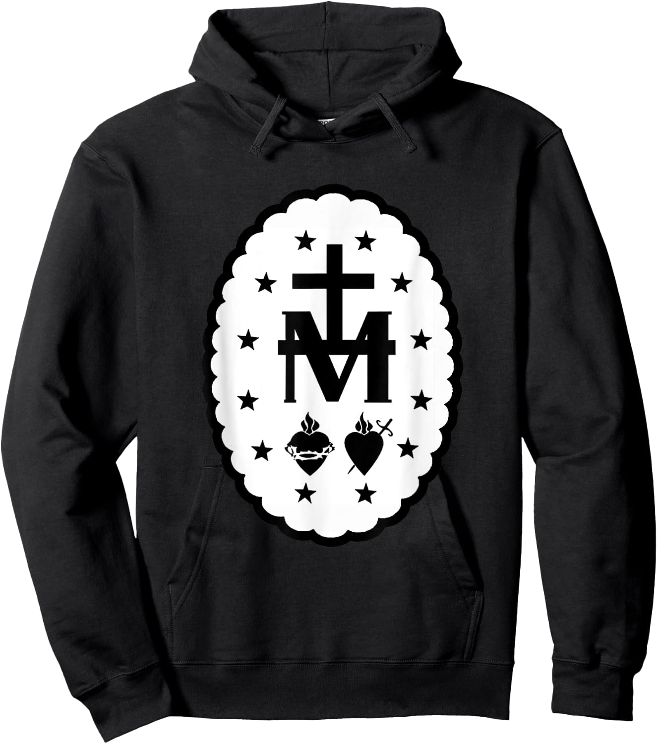 Immaculate Heart Of Mary Devotion Cross Symbol Hoodie - Hoodie | Black
