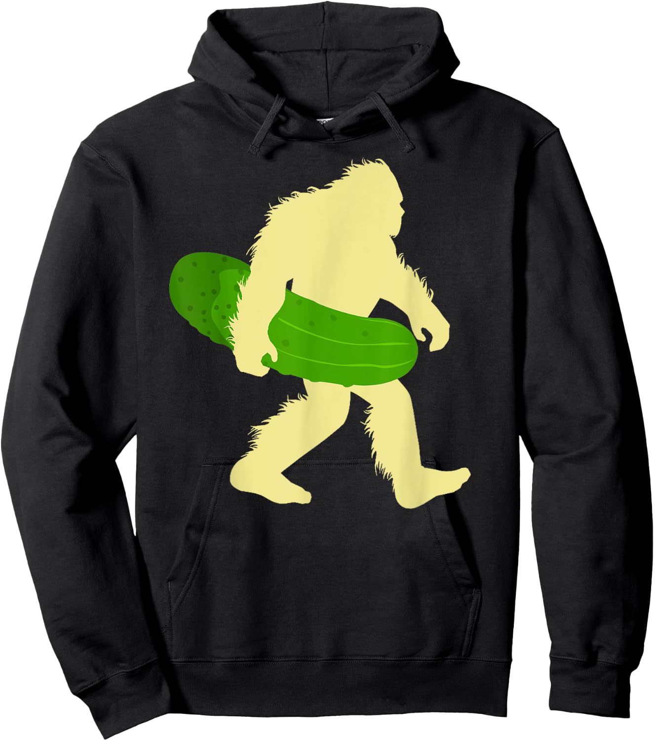 Funny Cucumber Loves Pickle Bigfoot Sasquatch Pickles Lover Hoodie - Hoodie | Black