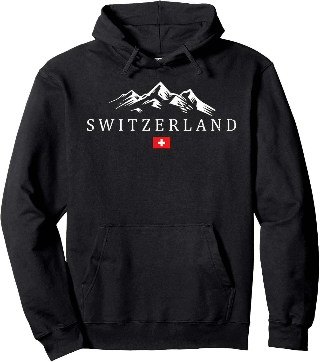 Vintage Switzerland Vacation | Switzerland Lover Hoodie - Hoodie | Black