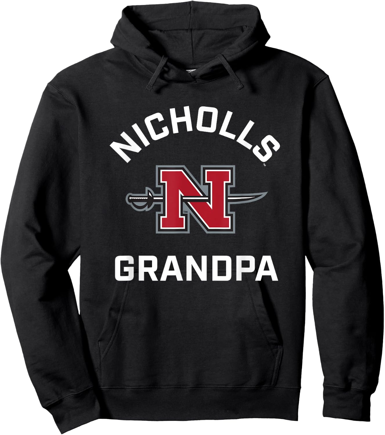 Nicholls State University Colonels Arched Grandpa Hoodie - Hoodie | Black