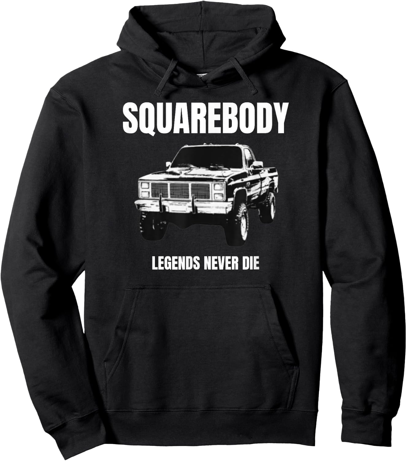 Squarebody Legends Never Die - Classic Truck Enthusiast Hoodie - Hoodie | Black