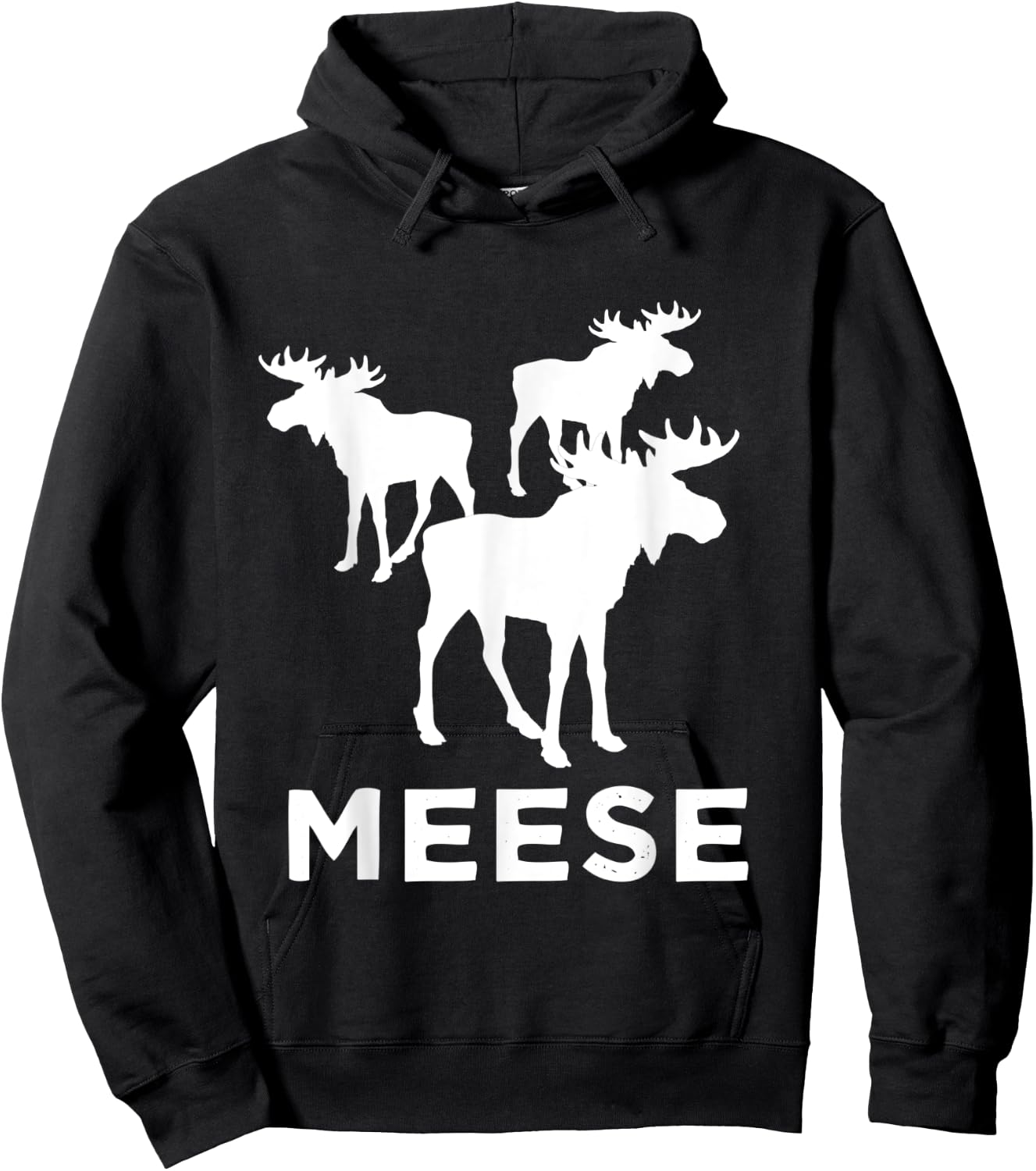 Meese Funny Moose Lover Gift Wildlife Woodland Animal Hoodie - Hoodie | Black