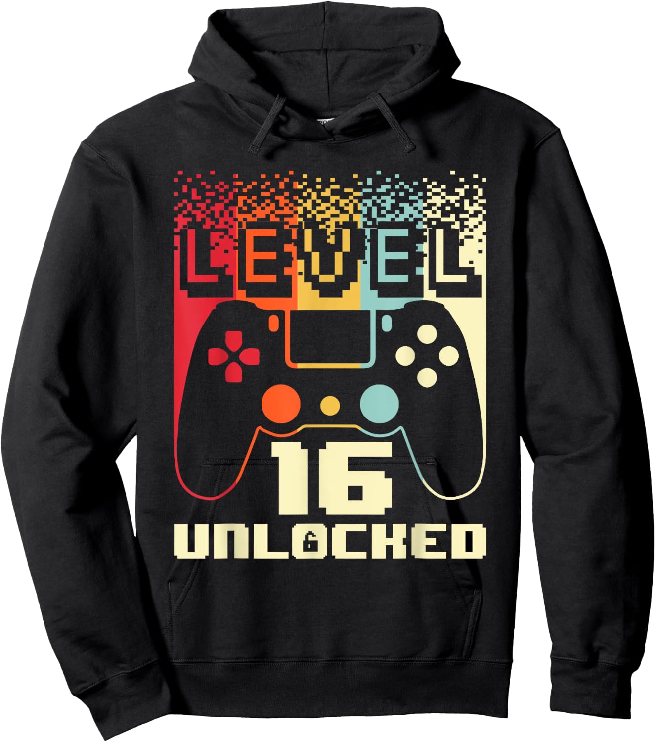 16th Birthday For Boys Level 16 Unlocked Gamer 16 Year Old Hoodie - Hoodie | Black