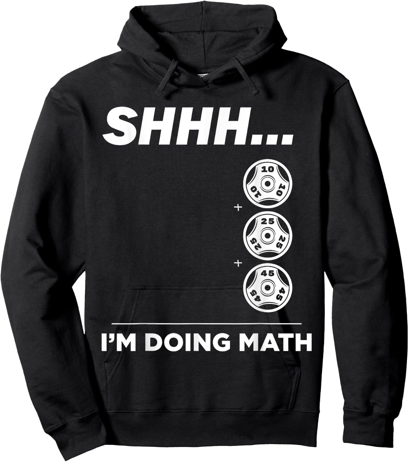 Shhh I'm Doing Math Gym Fitness Math Funny Weightlifting Hoodie - Hoodie | Black
