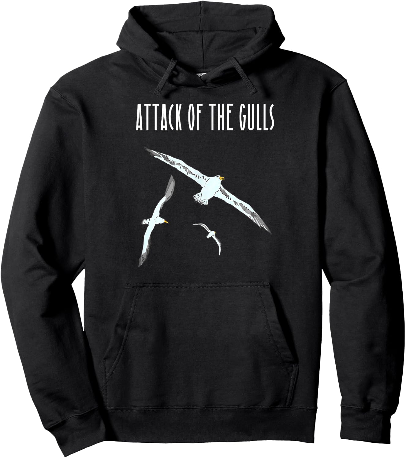 Funny Seagull Attack of the Gulls Meme Hoodie - Hoodie | Black