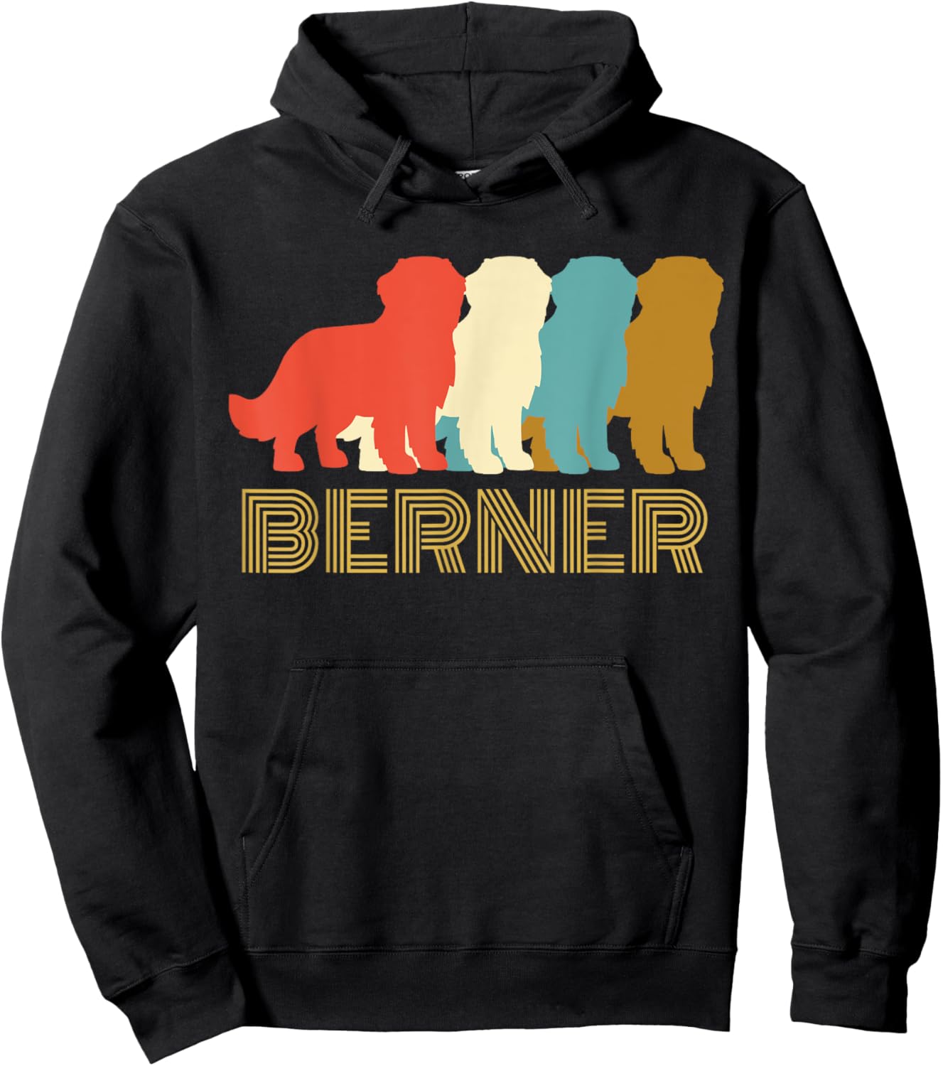Vintage Bernese Mountain Dog , I Love My Berner Hoodie - Hoodie | Black