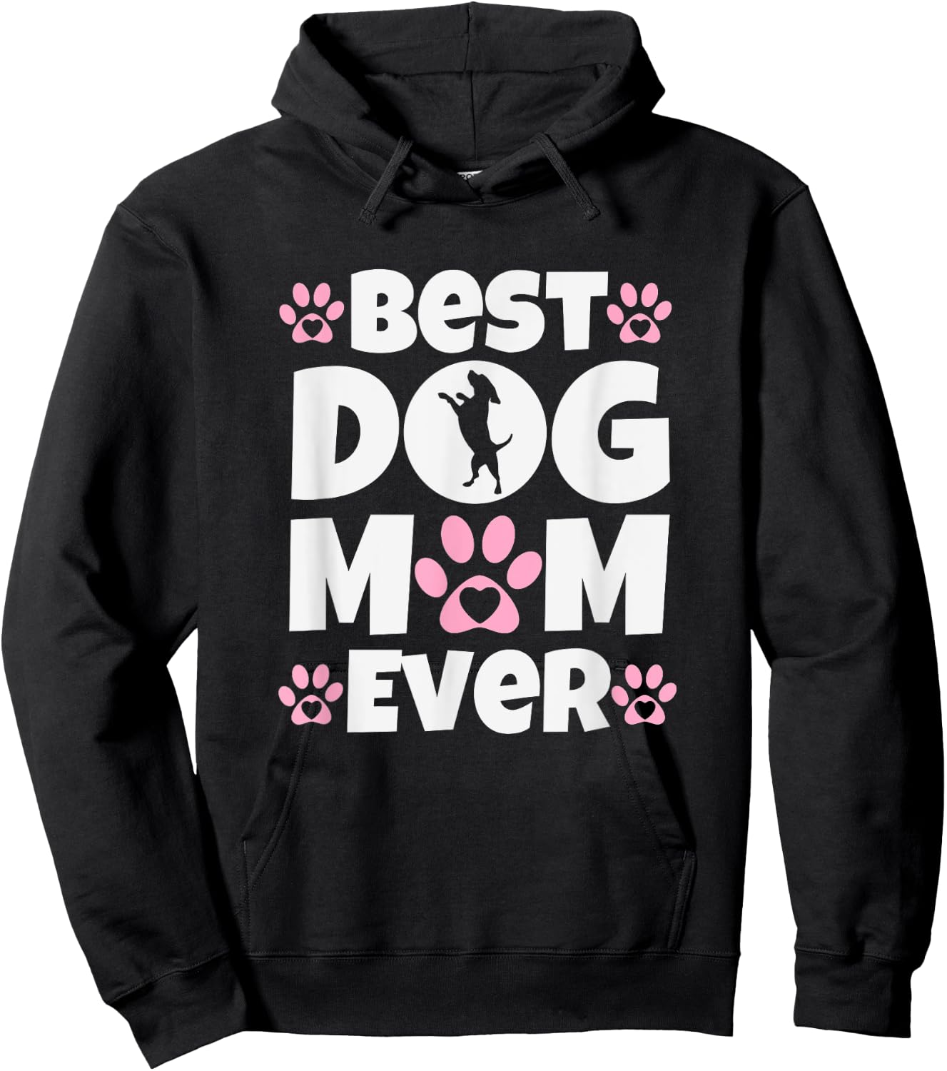 Best Dog Mom Ever Mothers Day Present Cute Dog Paw Prints Women Hoodie - Hoodie | Black