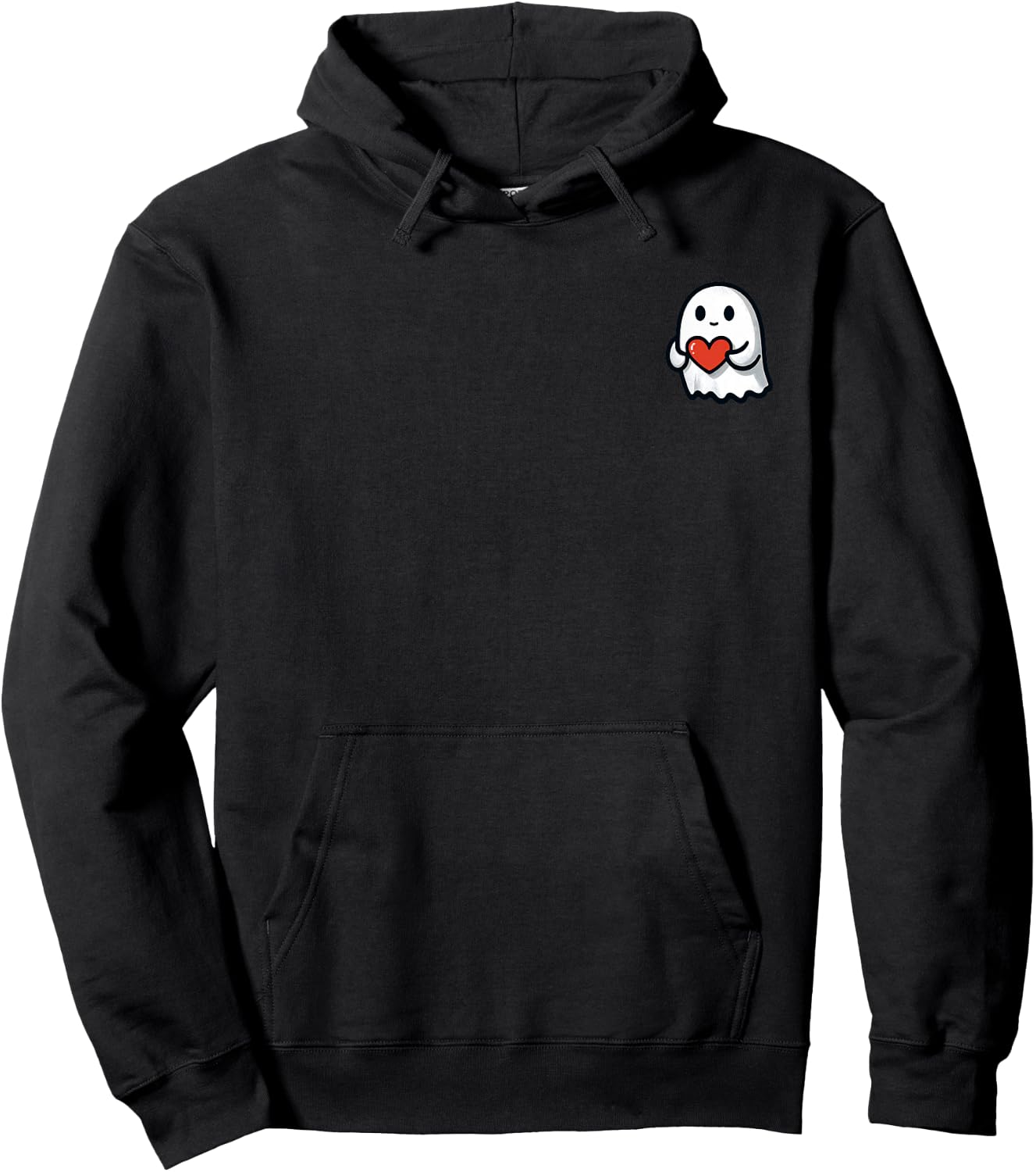 Valentines Day Ghost Heart Pocket Cute My Boo Halloween Hoodie - Hoodie | Black