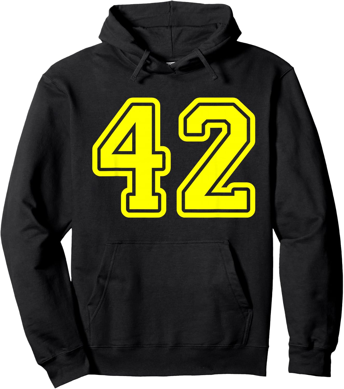 Yellow Sport Team Number #42 Hoodie - Hoodie | Black