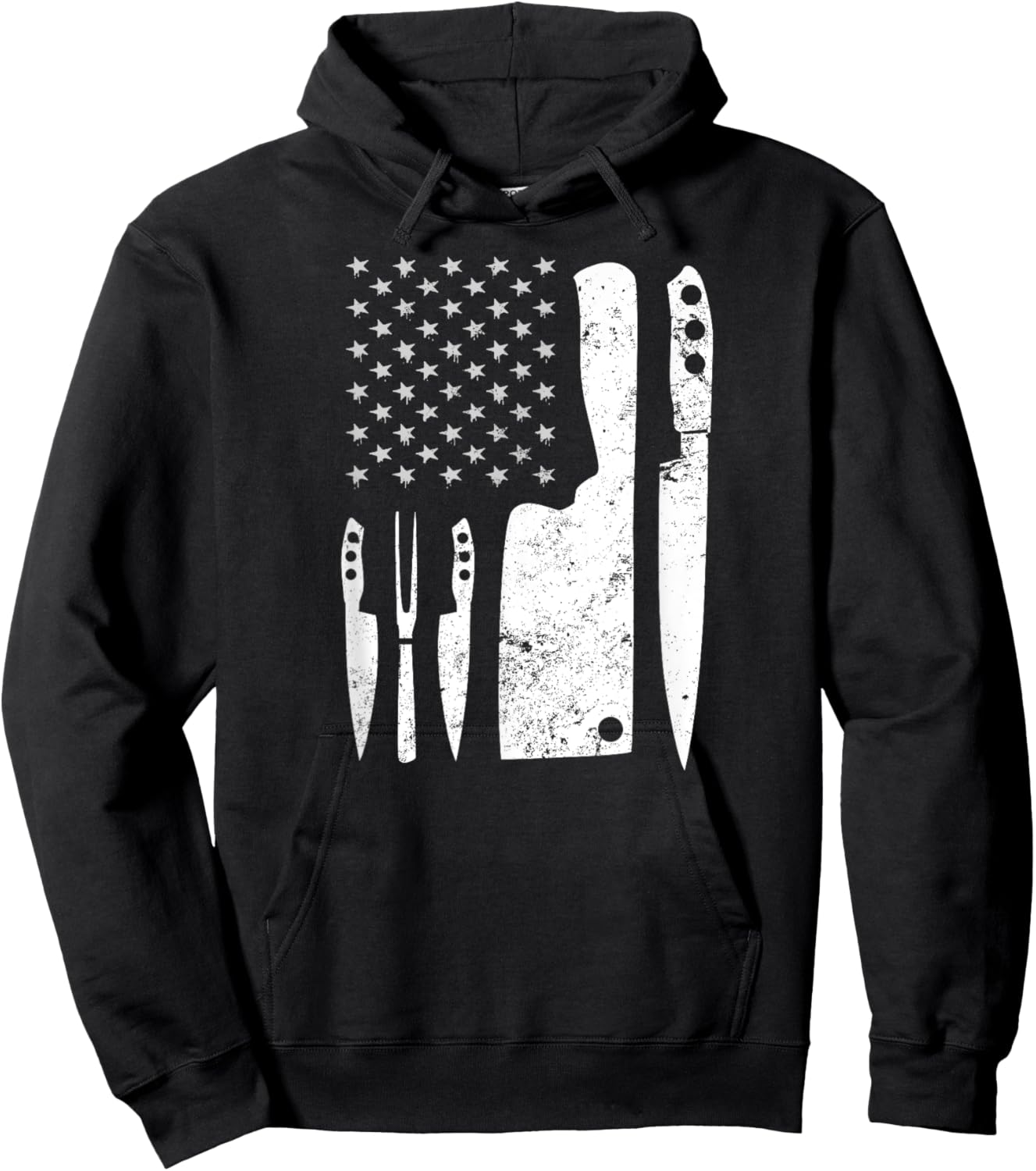 Cooking Chef Gifts & Chef Knife | Patriotic 4th of July US Flag Shirt - Men's Black Short Sleeve Classic Fit - Small Hoodie - Hoodie | Black