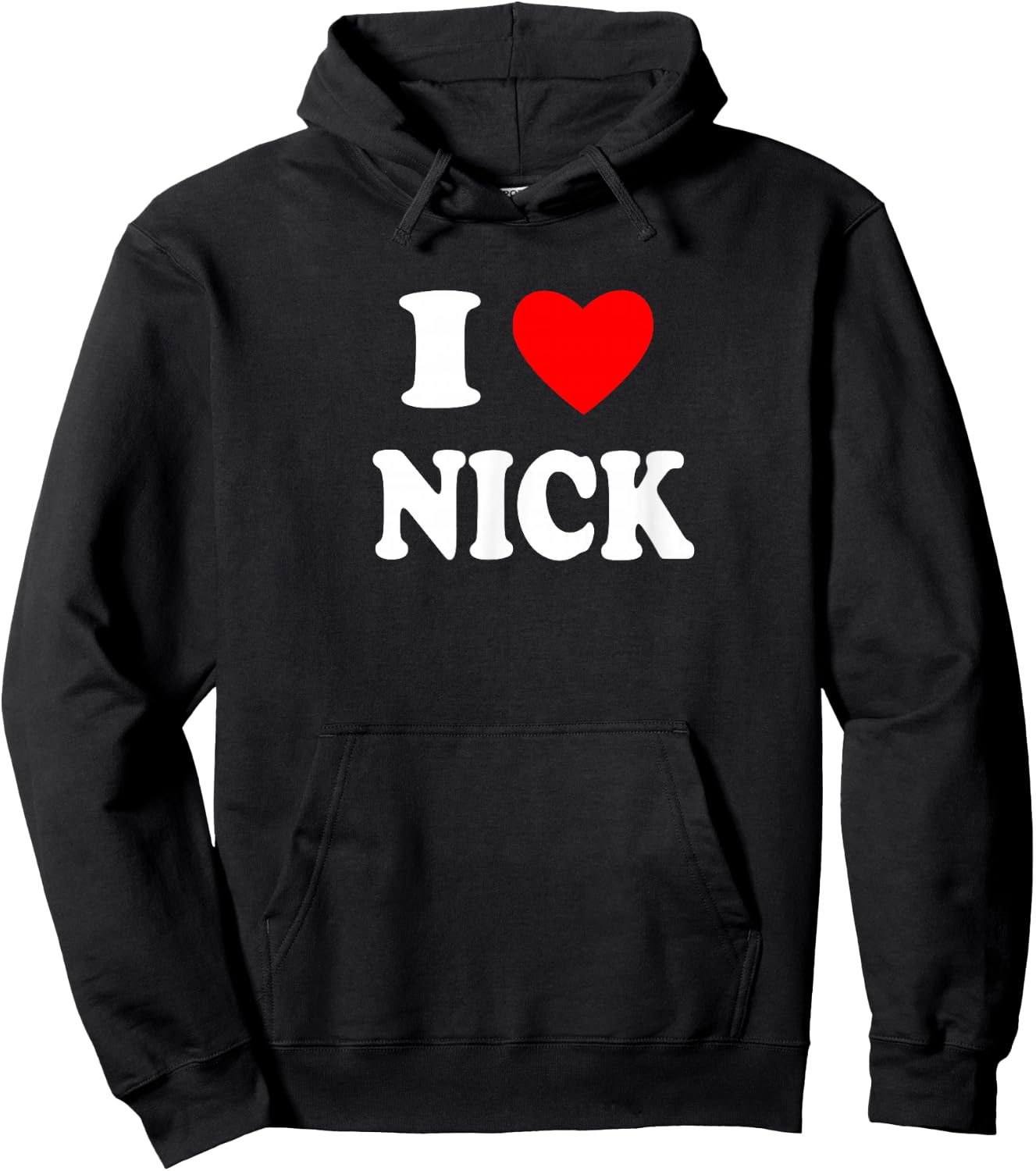 I Love Nick, I Big Red Heart Nick Hoodie - Hoodie | Black