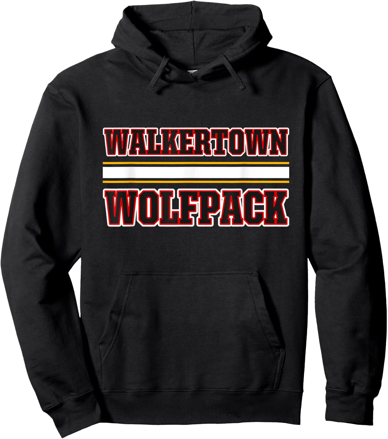 Walkertown Wolfpack Horizontal Stripes Hoodie - Hoodie | Black