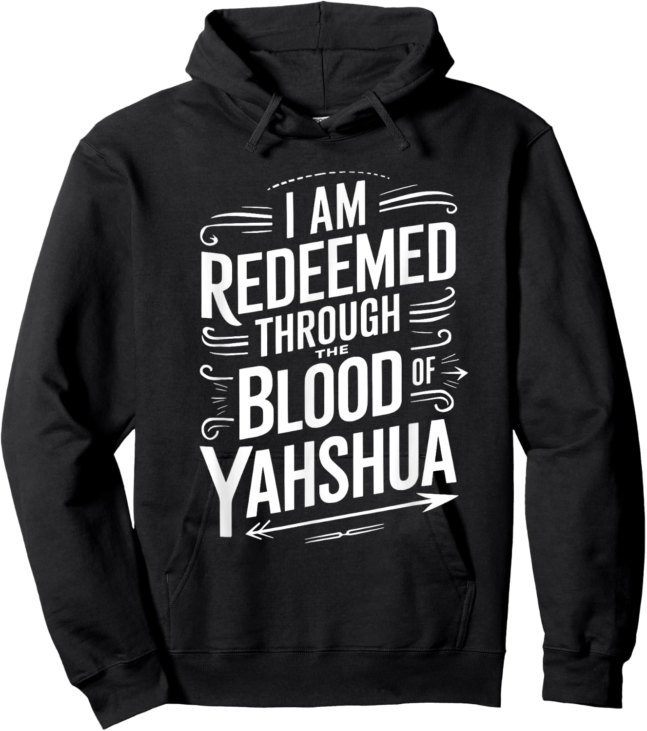 Hebrew Israelite I'm Redeemed Through Blood Yah Yahshua Hoodie - Hoodie | Black
