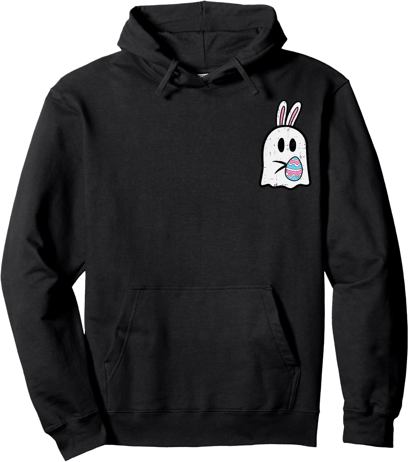 Easter Ghost Bunny Egg Pocket Funny Rabbit Women Kids Men Hoodie - Hoodie | Black