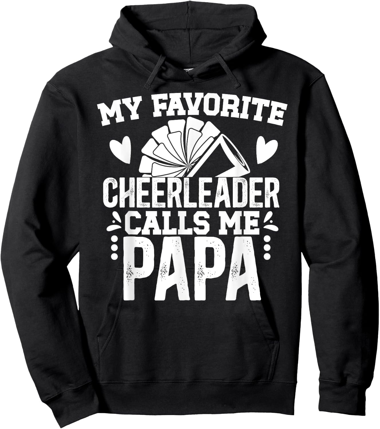 My Favorite Cheerleader Papa Cheer Papa Grandpa Hoodie - Hoodie | Black