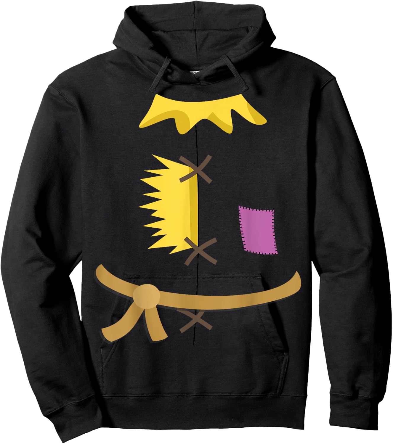 Scarecrow Costume Shirt Halloween Wizard of Oz Patch Vintage Hoodie - Hoodie | Black