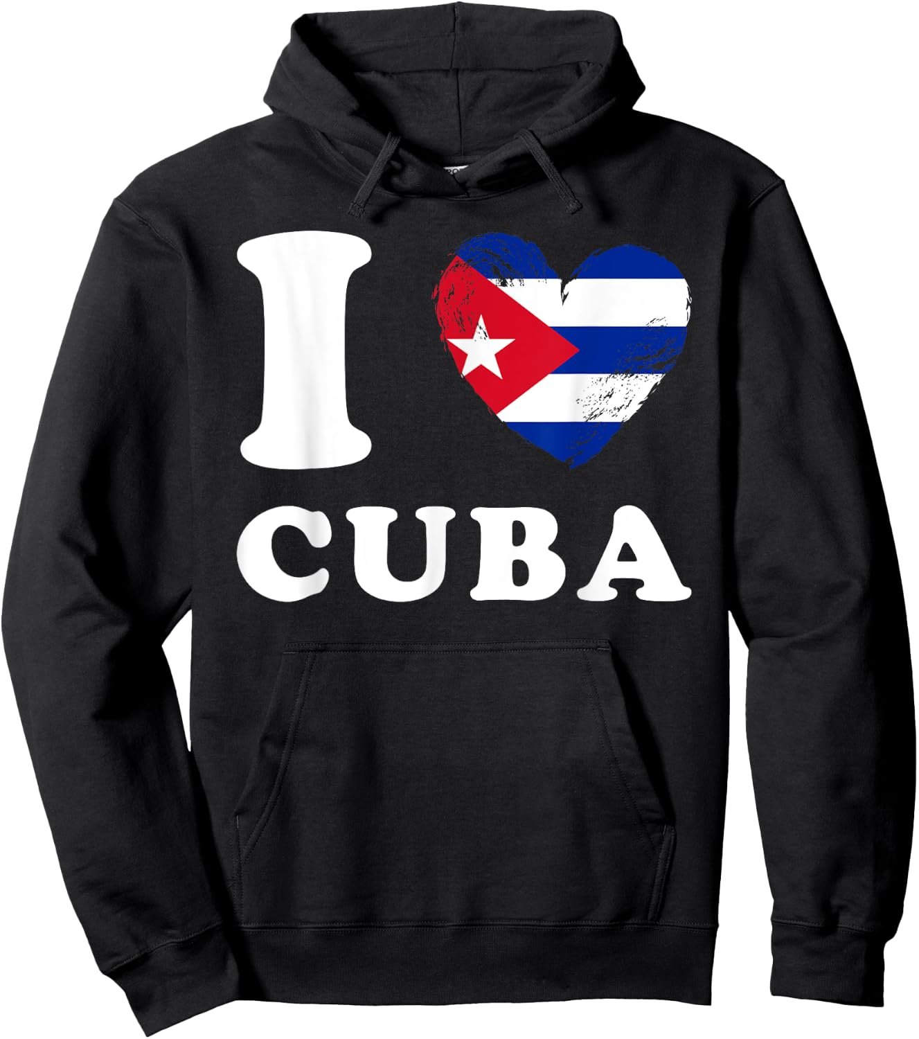 I Love Cuba - Heart Flag Cuba Hoodie - Hoodie | Black