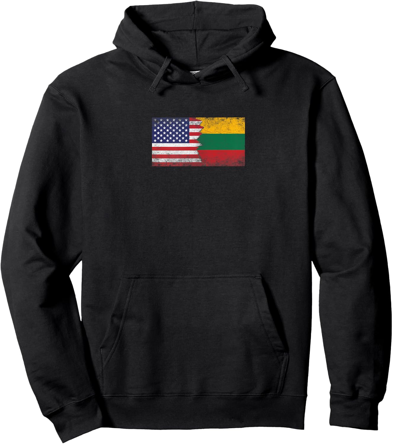 USA Lithuania Flags - United States of America, Lithuanian Hoodie - Hoodie | Black