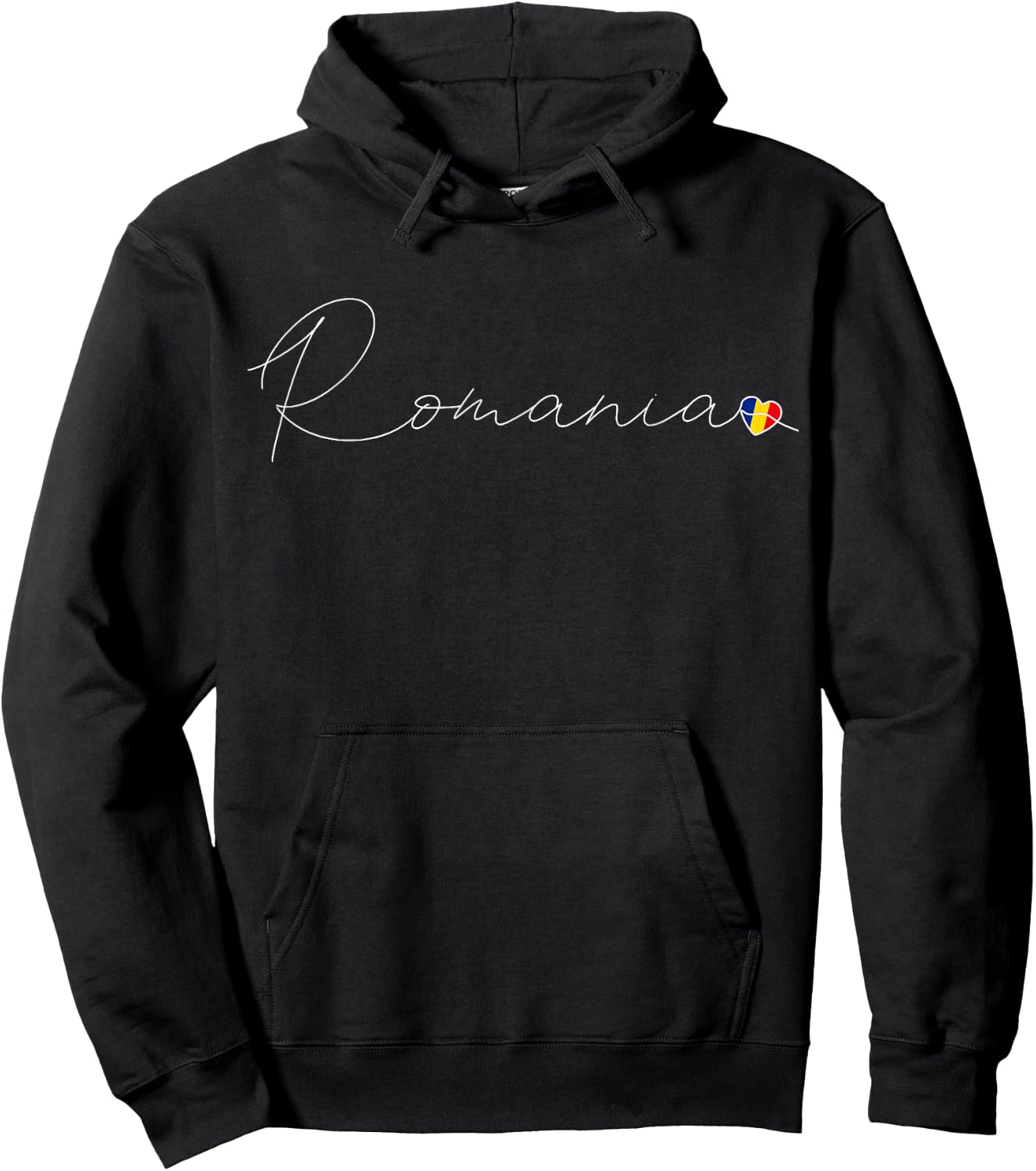 România Love Romanian Flag and Heart on Romania Hoodie - Hoodie | Black