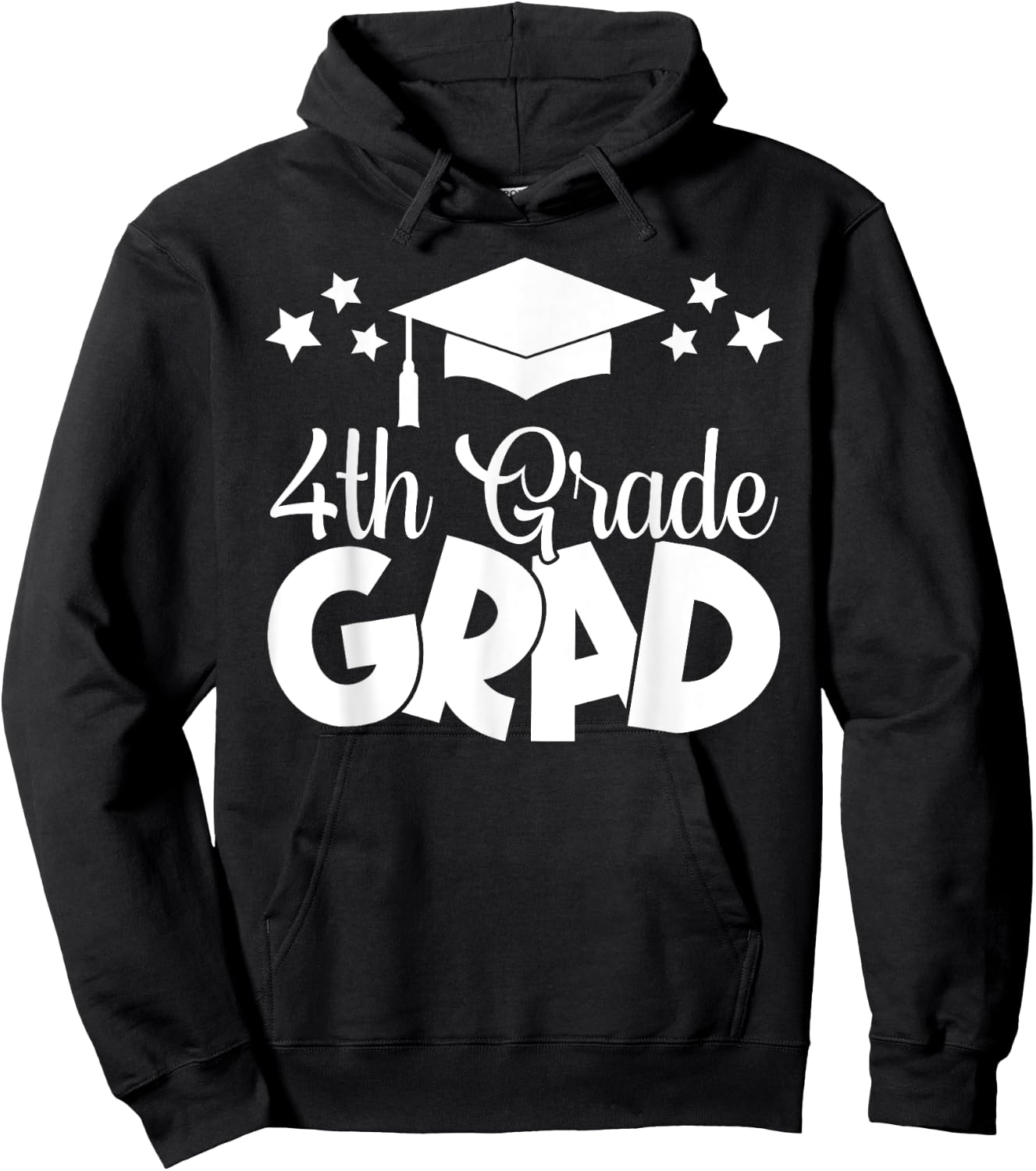 4th Grade Grad 2024 Gifts Boys Girls Graduation Cap, Gown Hoodie - Hoodie | Black