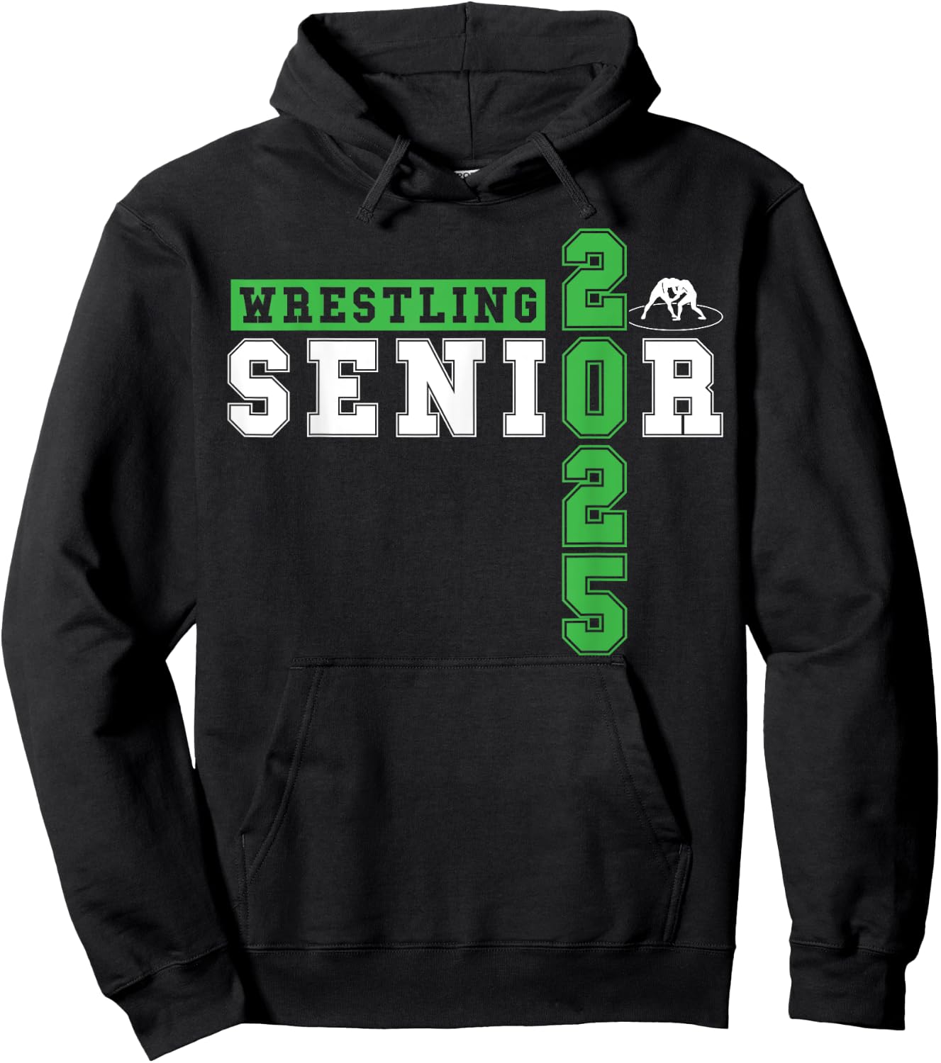 Wrestling Senior Night Wrestling Senior 2025 Graduation 34 Hoodie - Hoodie | Black