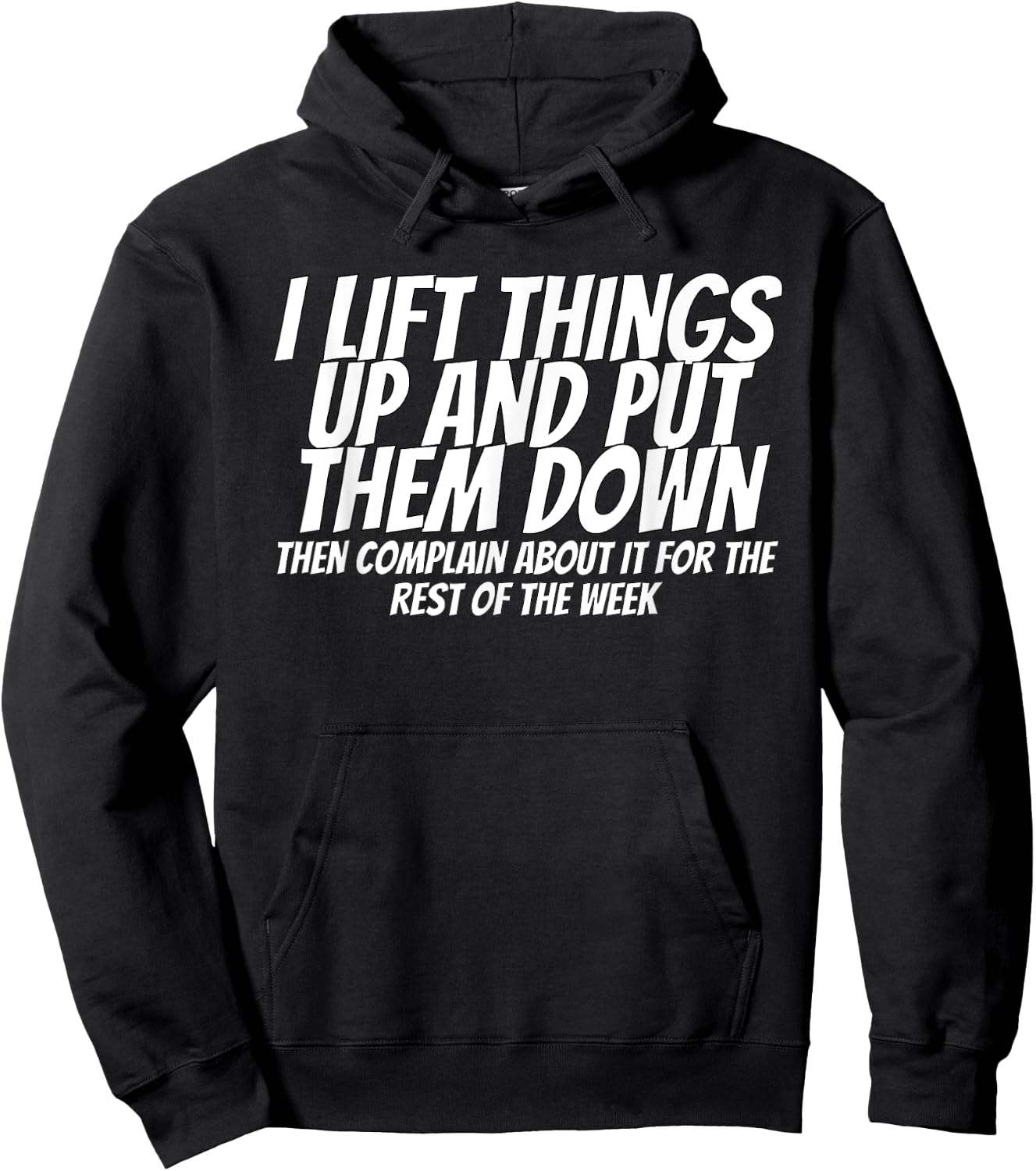 I Pick Things Up And Put Them Down Lifting Clothes -Adults Black Small Modern Crew Collar Short Sleeve Hoodie - Hoodie | Black