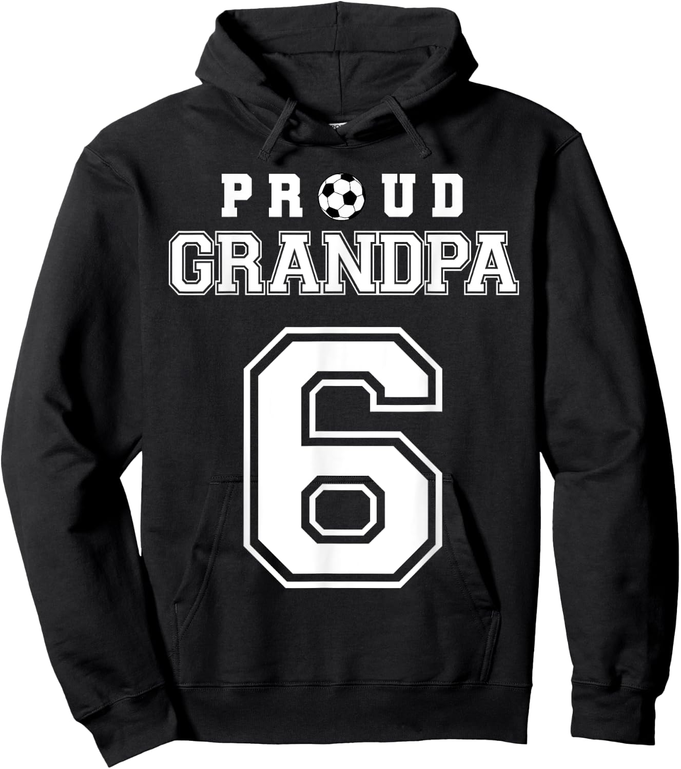 Number 6 Custom Proud Soccer Futbol Grandpa Personalized Hoodie - Hoodie | Black