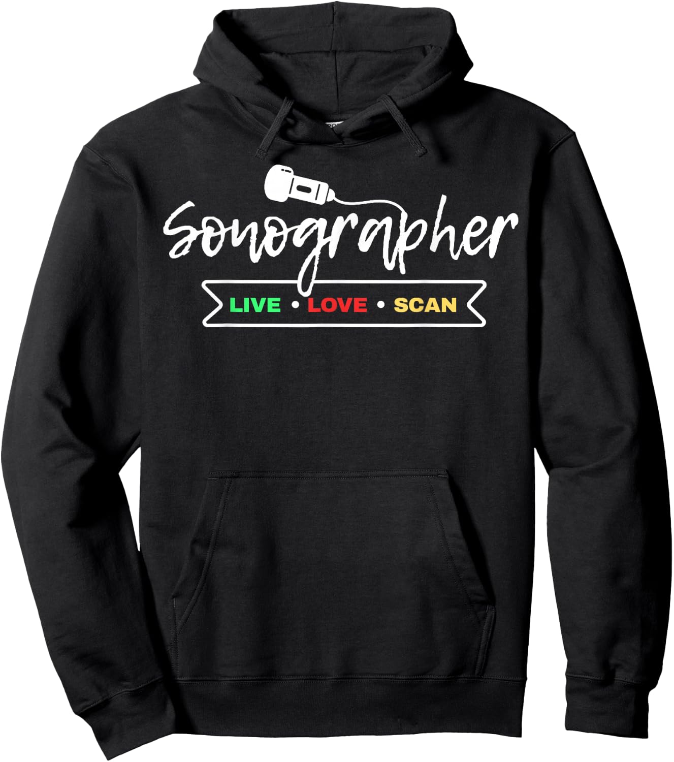 Retro Sonographer Ultrasound Sonography Technician Hoodie - Hoodie | Black