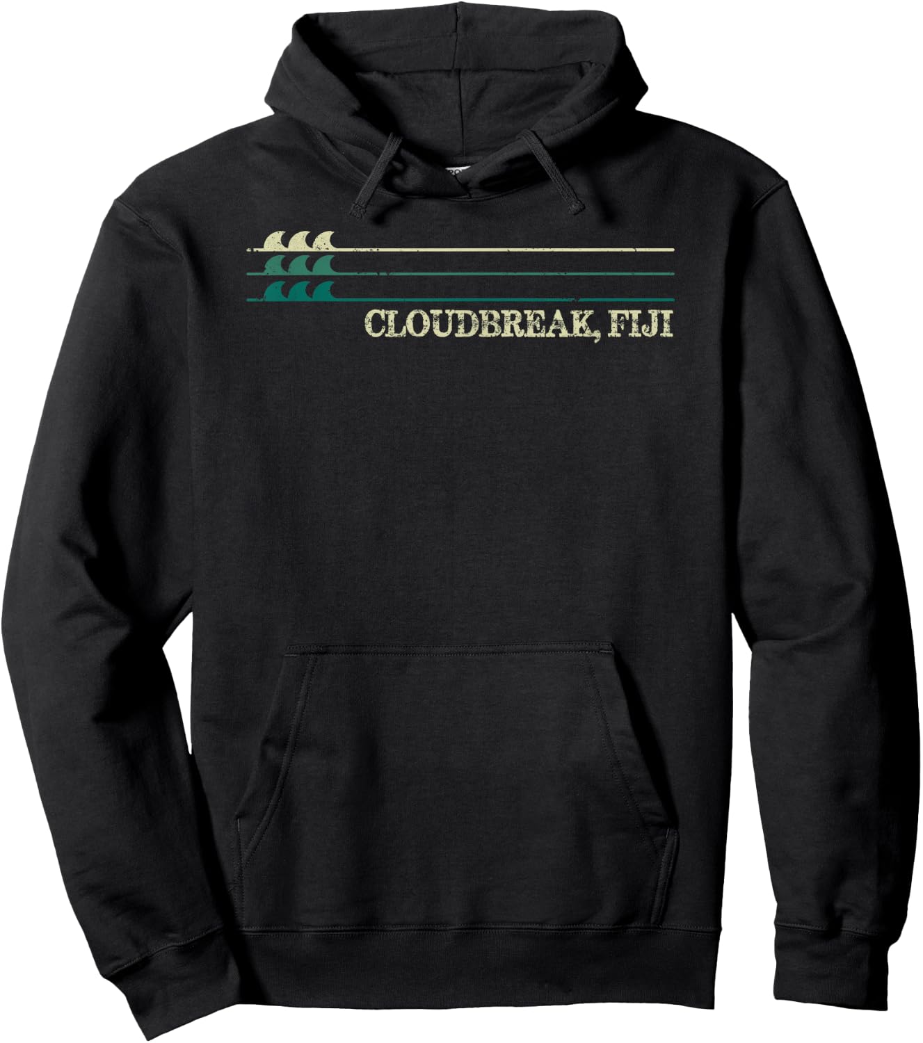 Cloudbreak Fiji Break Surfing Retro Wave Hoodie - Hoodie | Black