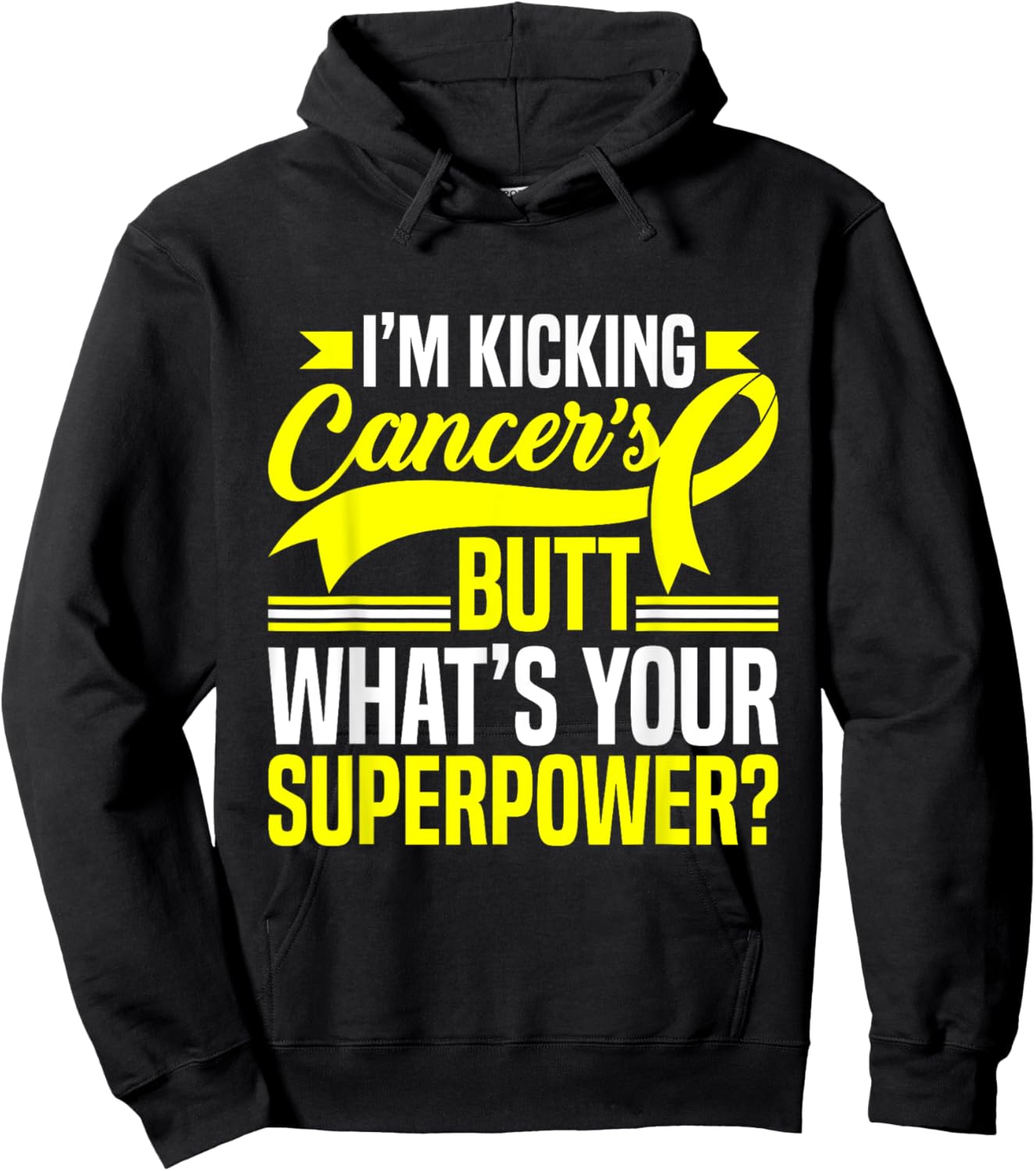 Kicking Cancers Butt Superpower Bone Cancer Awareness Hoodie - Hoodie | Black