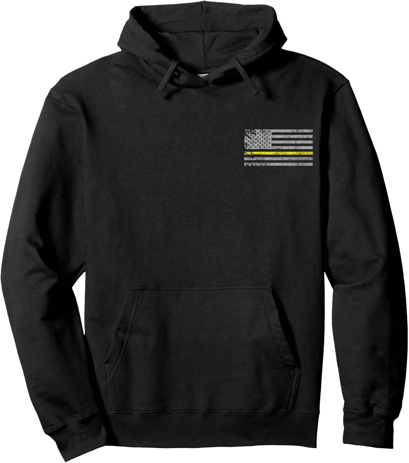 Thin Yellow Line American Flag Emergency Dispatcher Hoodie - Hoodie | Black