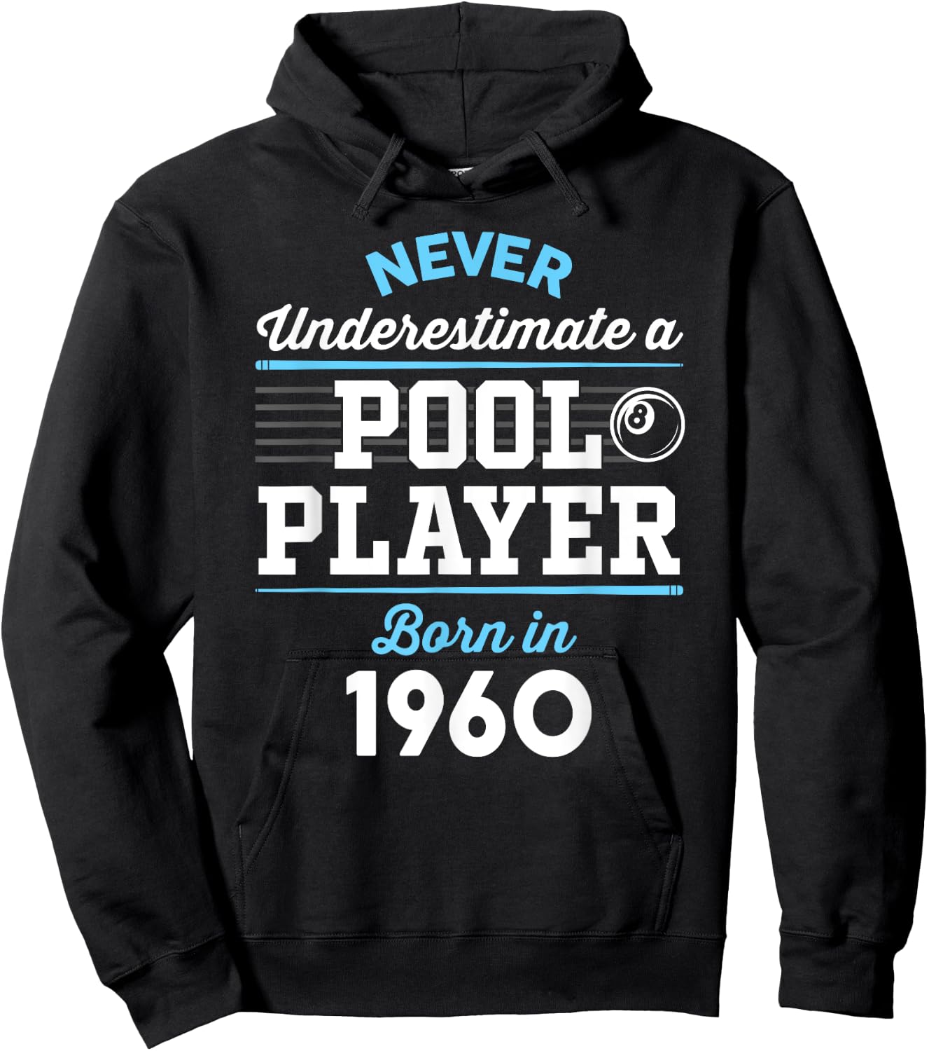 65 Year Old Pool Player 65th Birthday Billiards Hoodie - Hoodie | Black