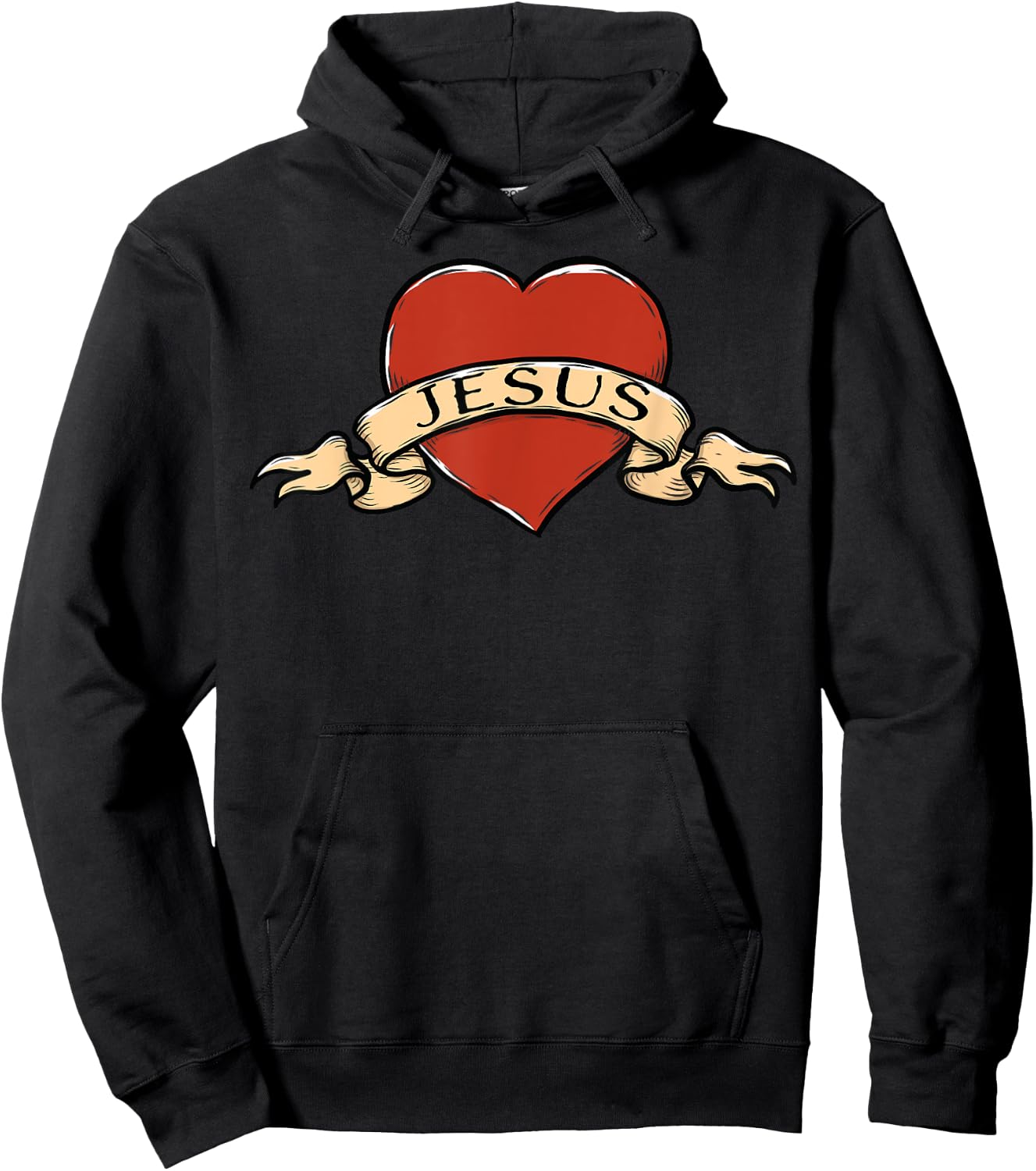 Jesus Heart Tattoo for Christians Who Love Jesus Hoodie - Hoodie | Black