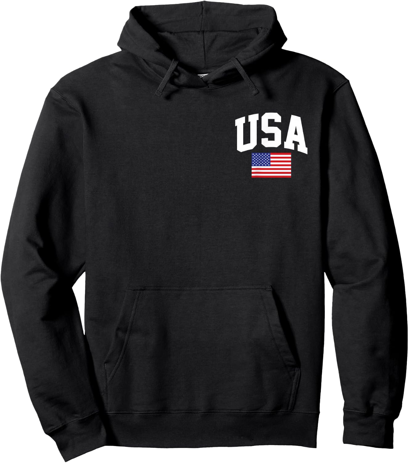 American Flag Stars Stripes 4th of July Patriotic USA Logo Hoodie - Hoodie | Black
