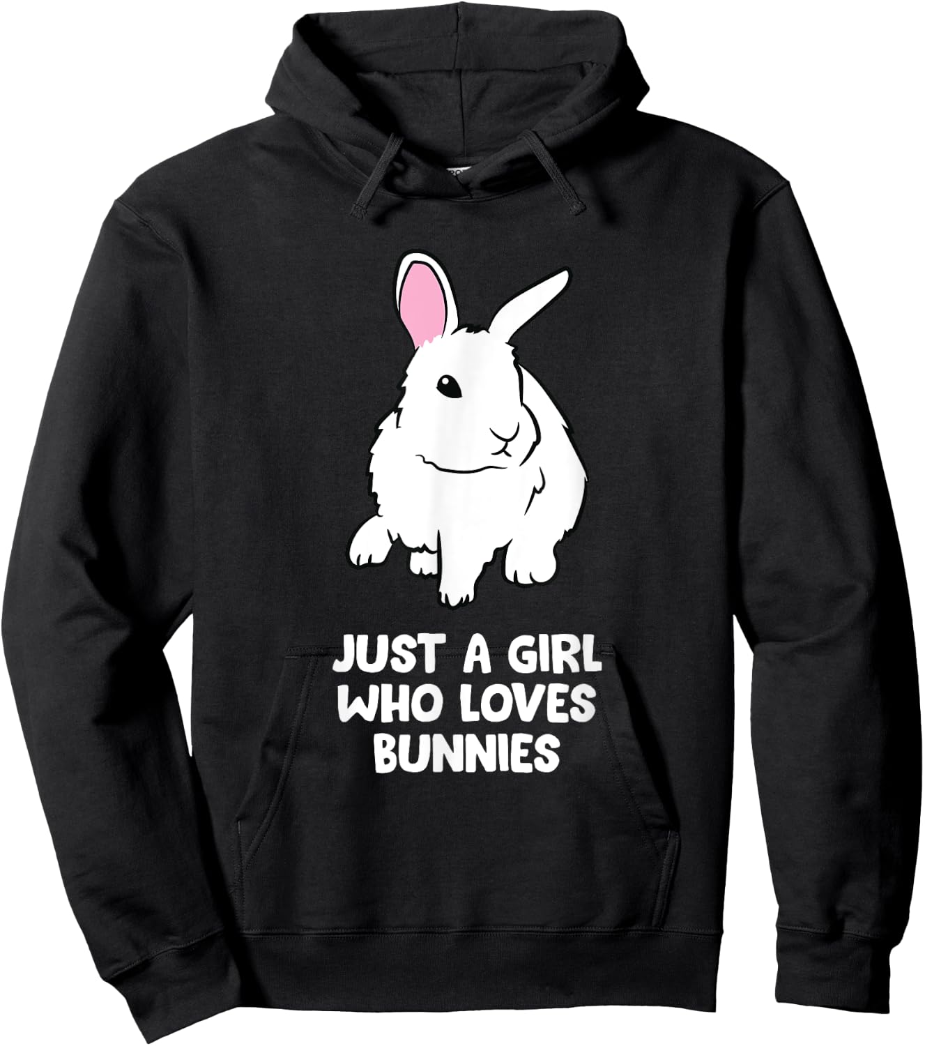 Just a Girl Who Loves Bunnies Cute Bunny Rabbit Hoodie - Hoodie | Black