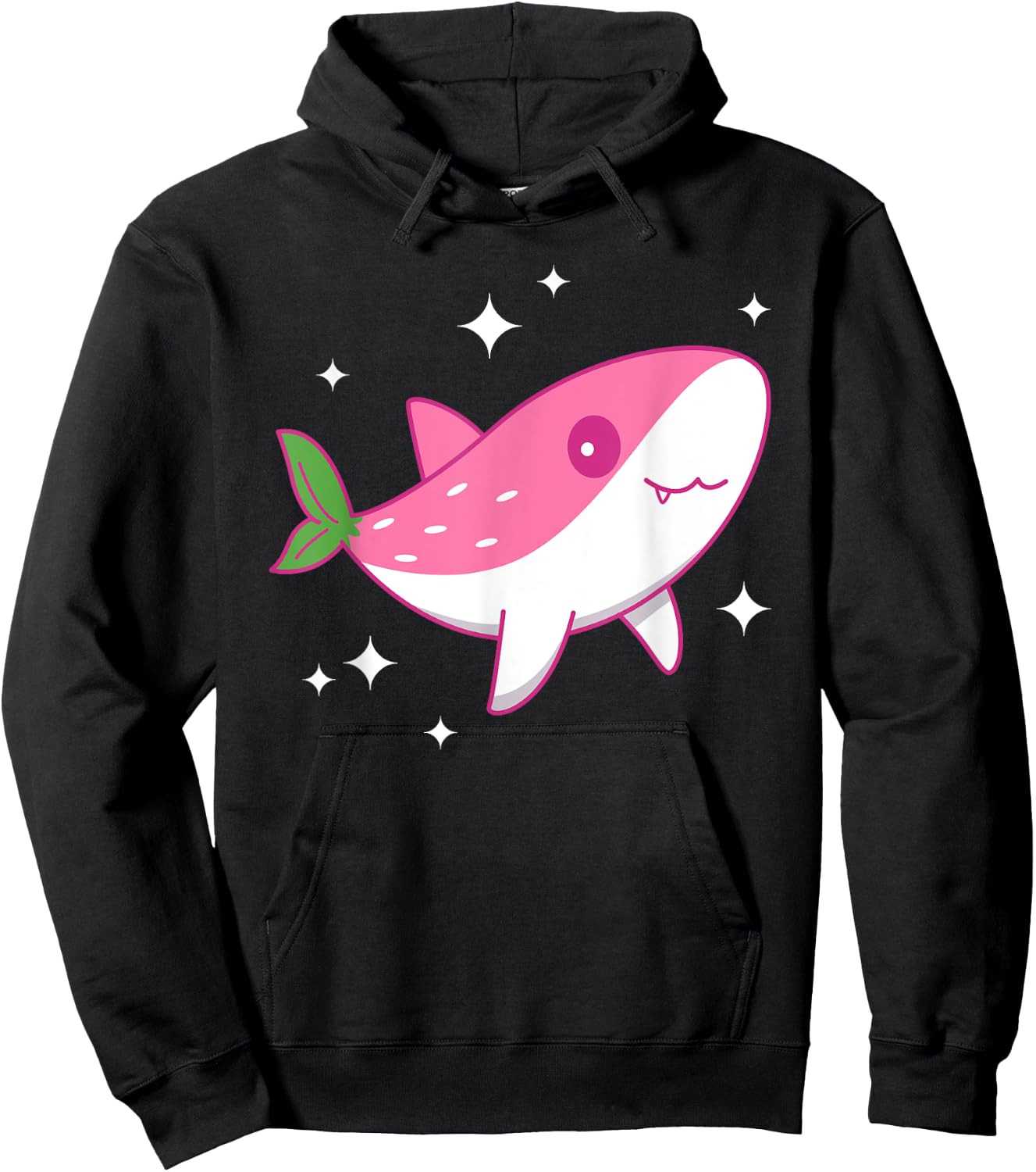 Cute Kawaii Strawberry Shark - Funny Anime Shark Hoodie - Hoodie | Black