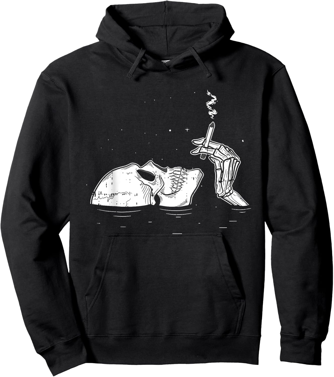 Skeleton Drowning Halloween Spooky Bones Skull Gothic Goth Hoodie - Hoodie | Black