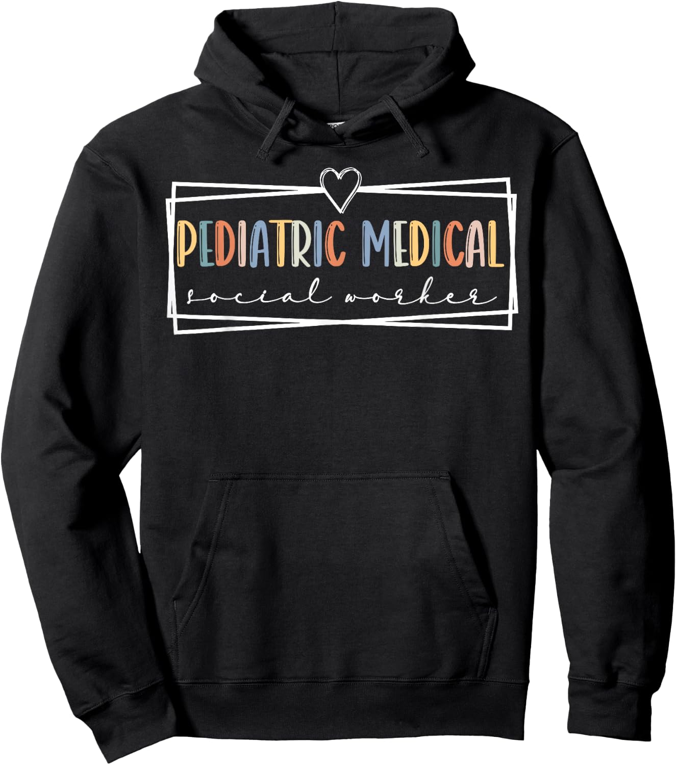 Retro Pediatric Medical Social Worker School Social Work Hoodie - Hoodie | Black