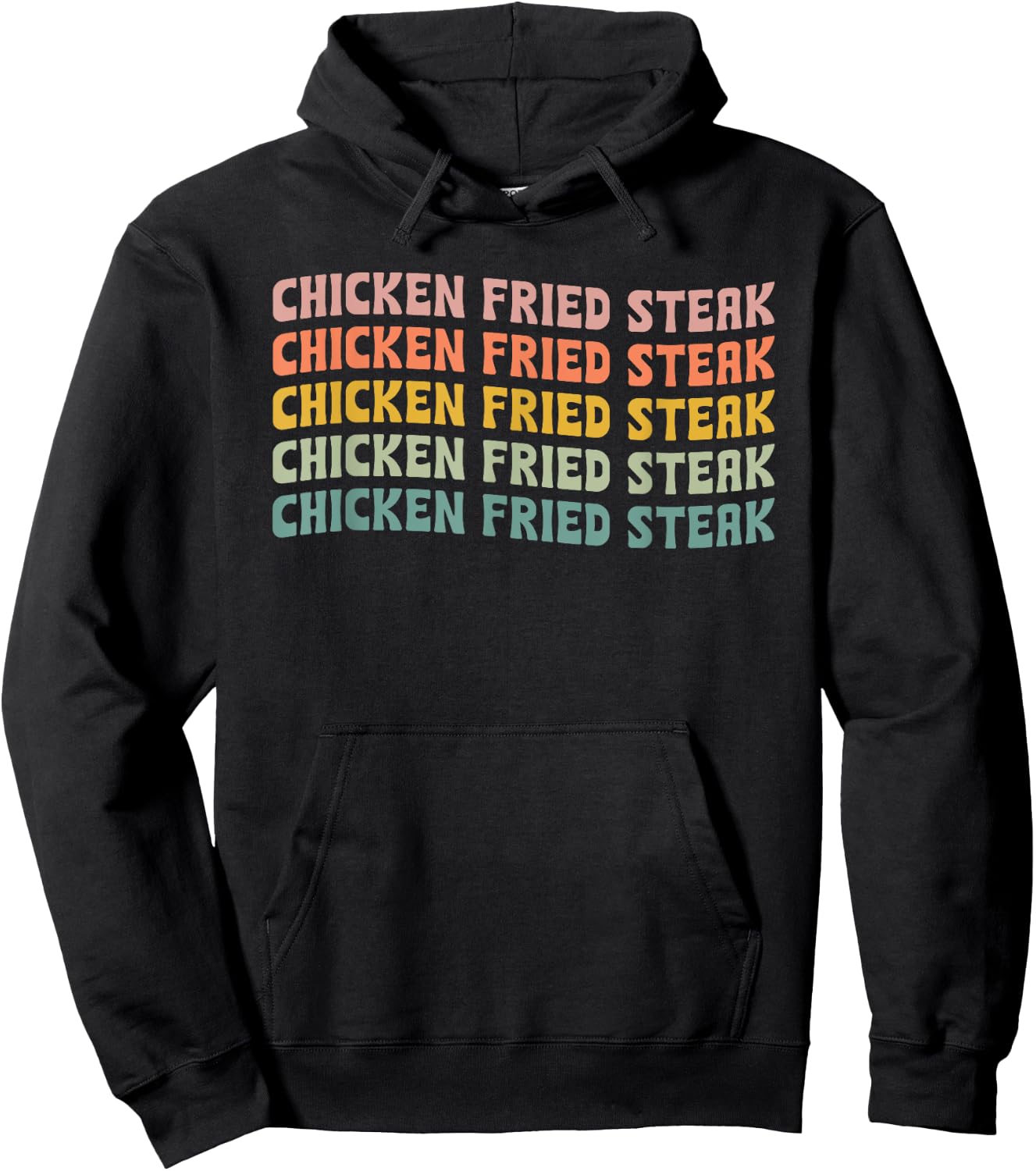 Chicken Fried Steak Typeset Hoodie - Hoodie | Black