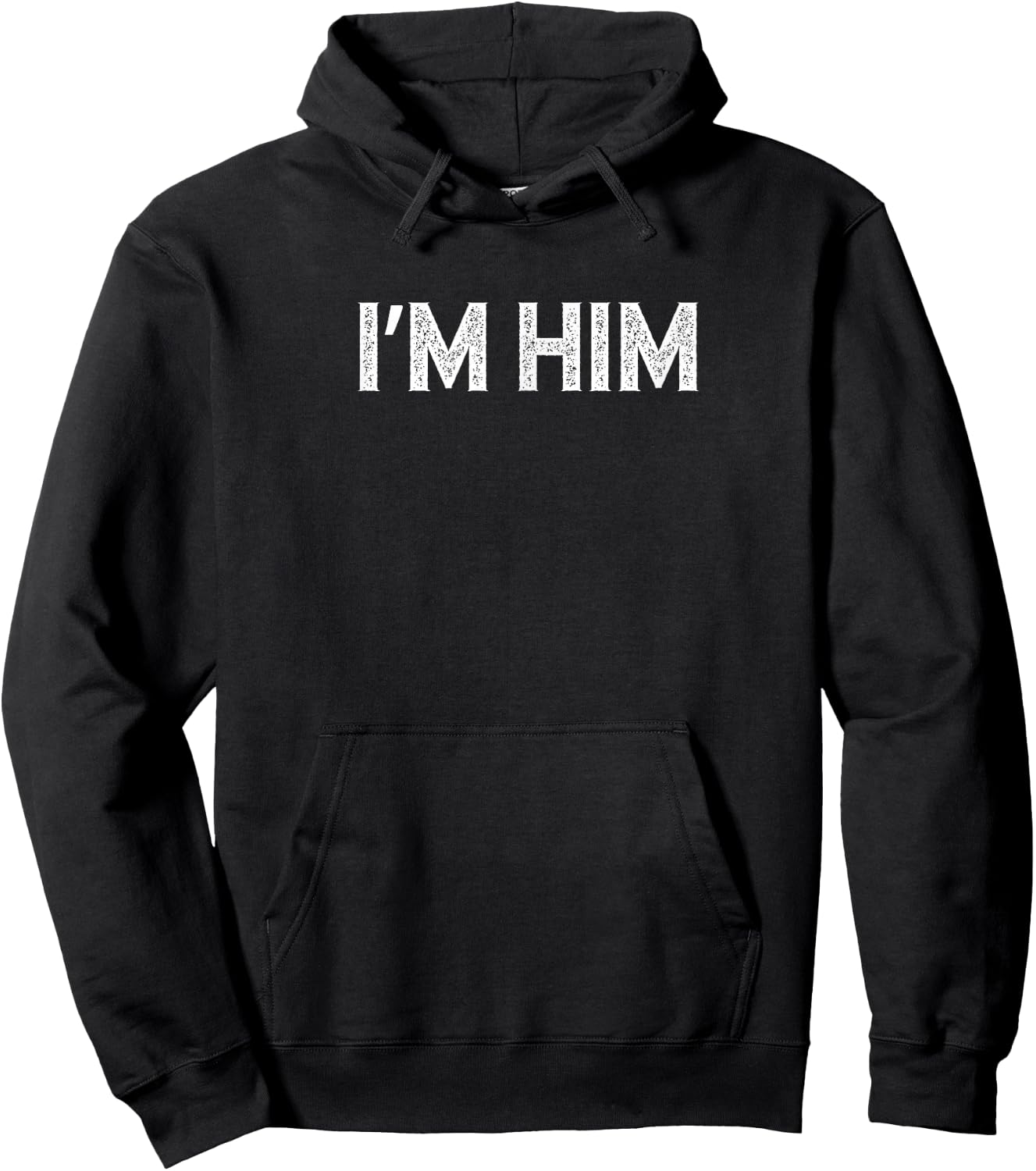 I'm Him Apparel Co - I'm Him Distressed - Men's Adults Classic Fit Cotton Polyester Black Short Sleeve - Small Hoodie - Hoodie | Black