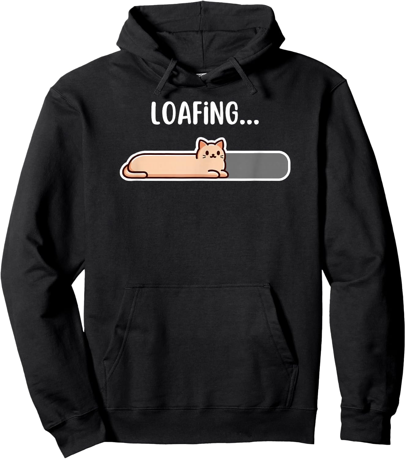 Cat, loading screen, just cat loaf that is a loafing cat Hoodie - Hoodie | Black