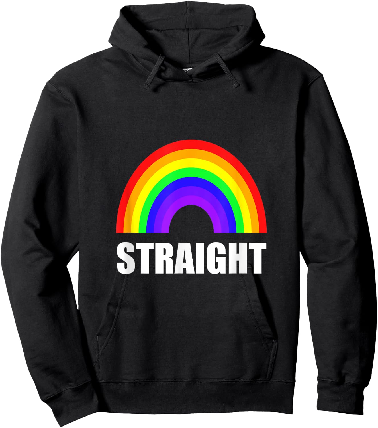 Straight Heterosexual Rainbow Funny Hoodie - Hoodie | Black