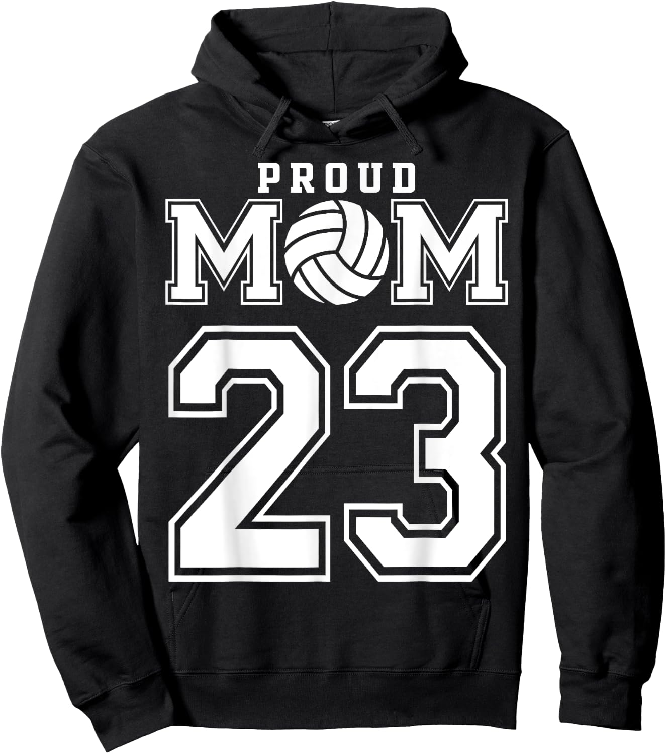 Custom Proud Volleyball Mom Number 23 Personalized Women Hoodie - Hoodie | Black
