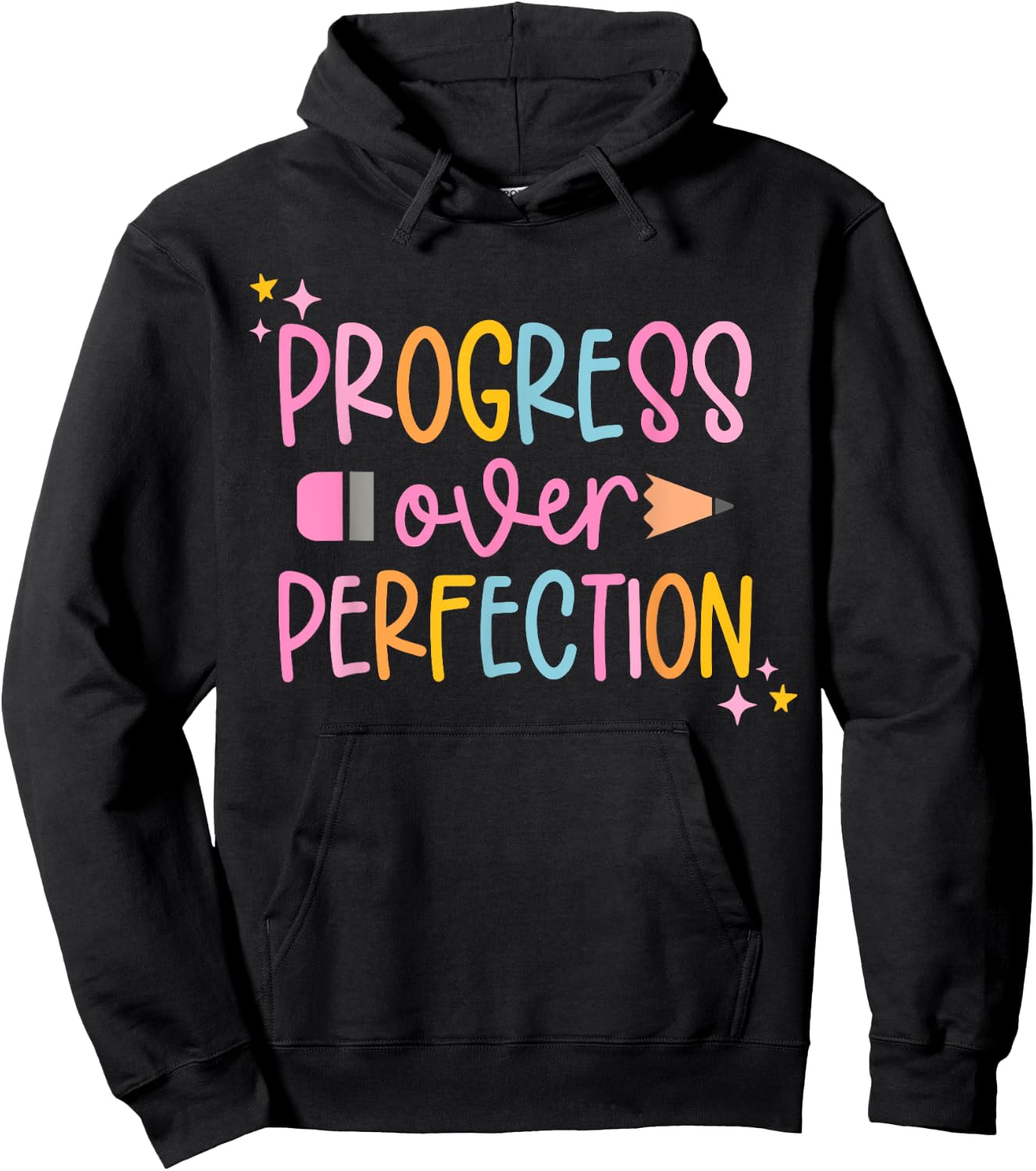 Progress Over Perfection Motivational Back to School Teacher Hoodie - Hoodie | Black