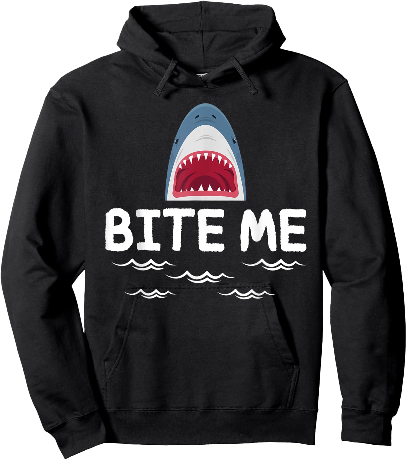 Bite Me Shark Lover Week Awareness Animal Ocean Summer Hoodie - Hoodie | Black