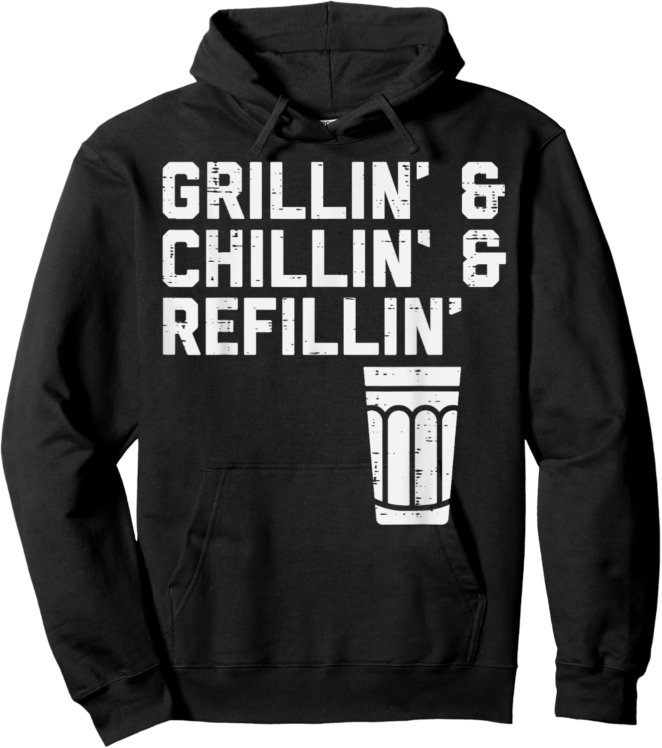 Grillin Chillin Refillin Funny Bbq Grill Drinking Men Women Hoodie - Hoodie | Black